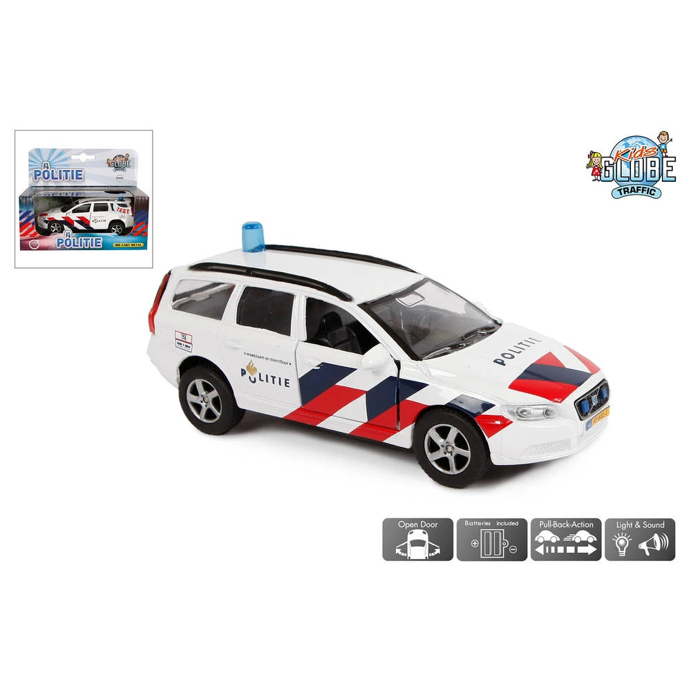 Kids Globe Traffic Politieauto Met Licht En Geluid Die-cast 4 Kids Globe Traffic Politieauto Met Licht En Geluid Die-cast - Afbeelding 2