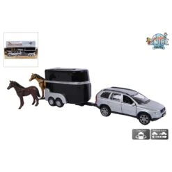 Kids Globe Traffic Volvo XC90 Auto Met Paardentrailer -Speelgoed Verkoopwinkel 1111638
