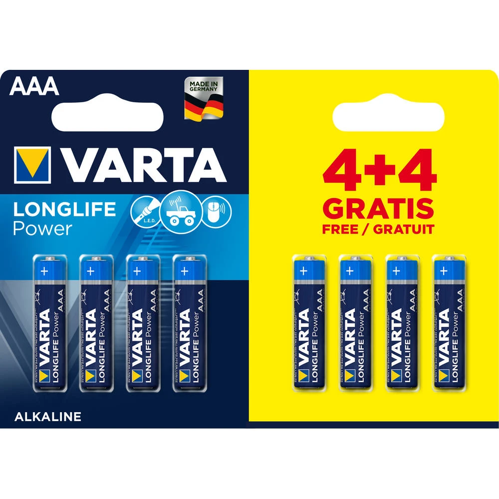 No Brand Varta High Energy AAA 4+4 Gratis 3 No Brand Varta High Energy AAA 4+4 Gratis