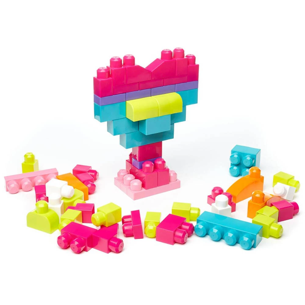 Mega Bloks First Builders Blokkenzak - 60 Stuks - Roze 5 Mega Bloks First Builders Blokkenzak - 60 Stuks - Roze - Afbeelding 3
