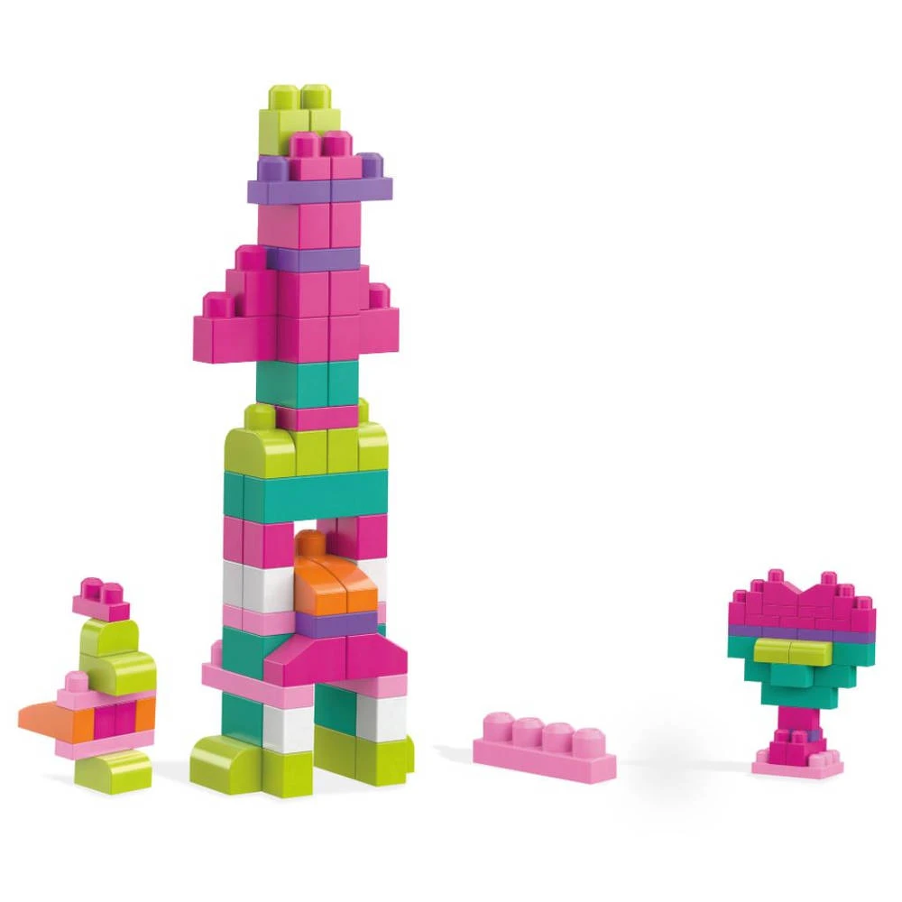 Mega Bloks First Builders Blokkenzak - 60 Stuks - Roze 4 Mega Bloks First Builders Blokkenzak - 60 Stuks - Roze - Afbeelding 2