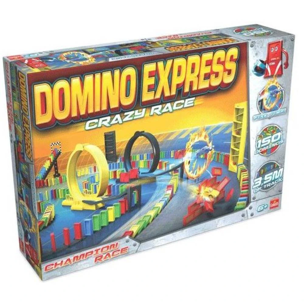 Goliath Domino Express Crazy Race 150 Stenen 4 Goliath Domino Express Crazy Race 150 Stenen - Afbeelding 2