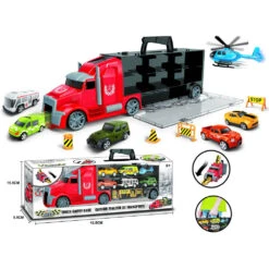 No Brand Vrachtwagen Met 5 Auto's + 1 Helikopter -Speelgoed Verkoopwinkel 1982609 d07219b9