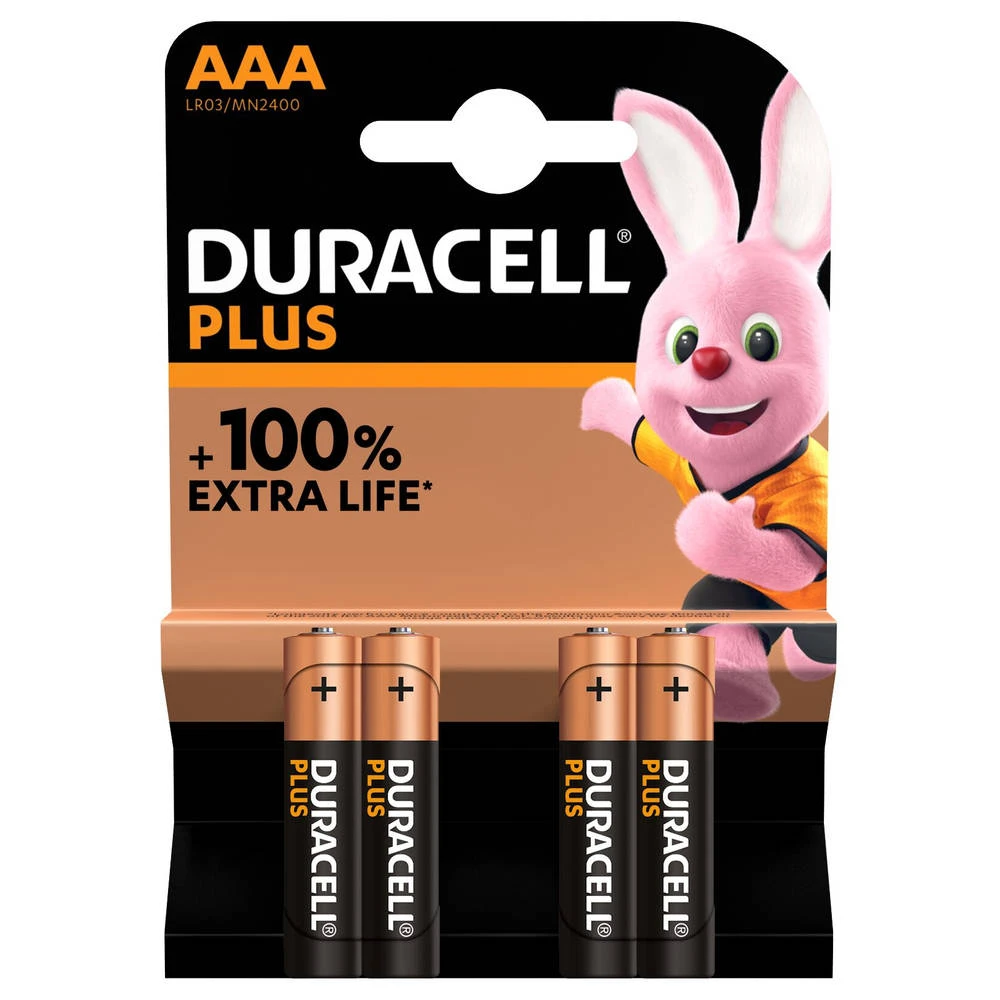Duracell Alka Plus AAA-batterijen Set 4-delig 3 Duracell Alka Plus AAA-batterijen Set 4-delig