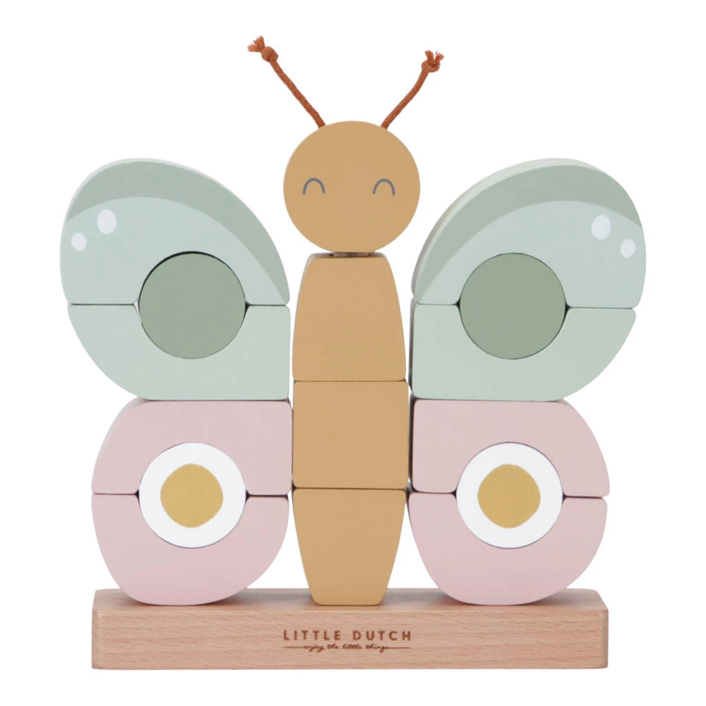 Little Dutch Flowers & Butterflies Stapelblokken Vlinder 3 Little Dutch Flowers & Butterflies Stapelblokken Vlinder