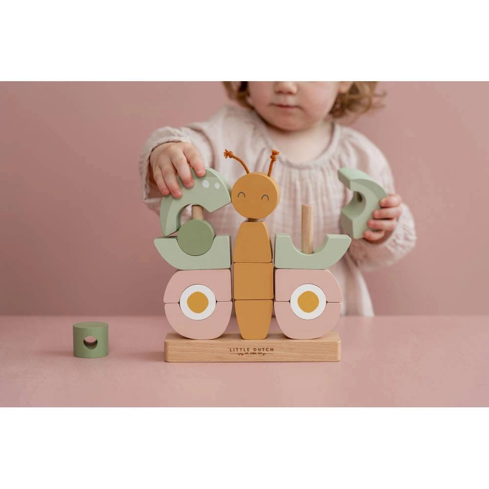 Little Dutch Flowers & Butterflies Stapelblokken Vlinder 8 Little Dutch Flowers & Butterflies Stapelblokken Vlinder - Afbeelding 6