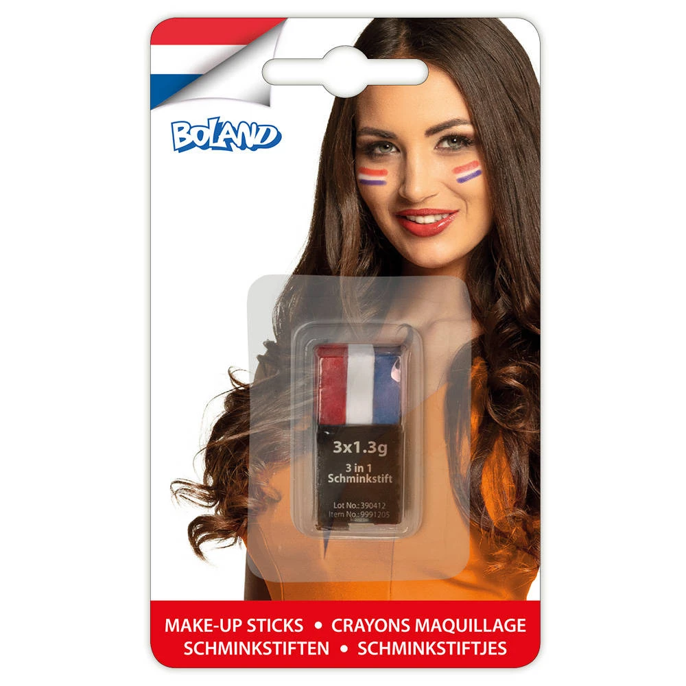 No Brand Schminkstift Rood-Wit-Blauw 3 No Brand Schminkstift Rood-Wit-Blauw