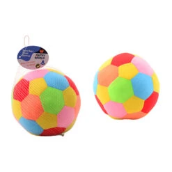 Johntoy Happy World Zachte Bal Met Rammelaar - 18 Cm