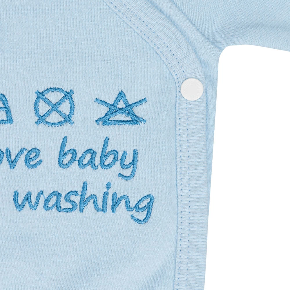 No Brand VIB Remove Baby Before Washing Rompertje - Blauw 4 No Brand VIB Remove Baby Before Washing Rompertje - Blauw - Afbeelding 2