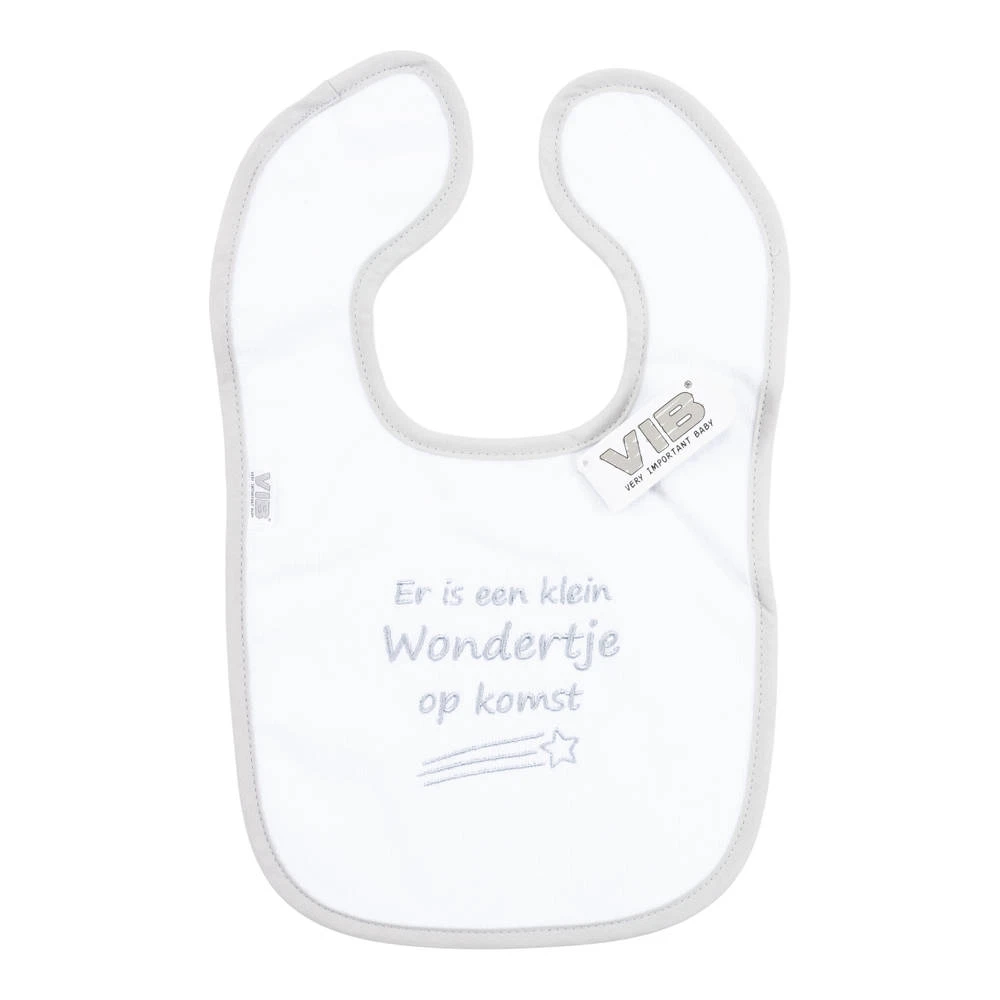 No Brand VIB Er Is Een Klein Wondertje Op Komst Slabbetje - Wit 3 No Brand VIB Er Is Een Klein Wondertje Op Komst Slabbetje - Wit