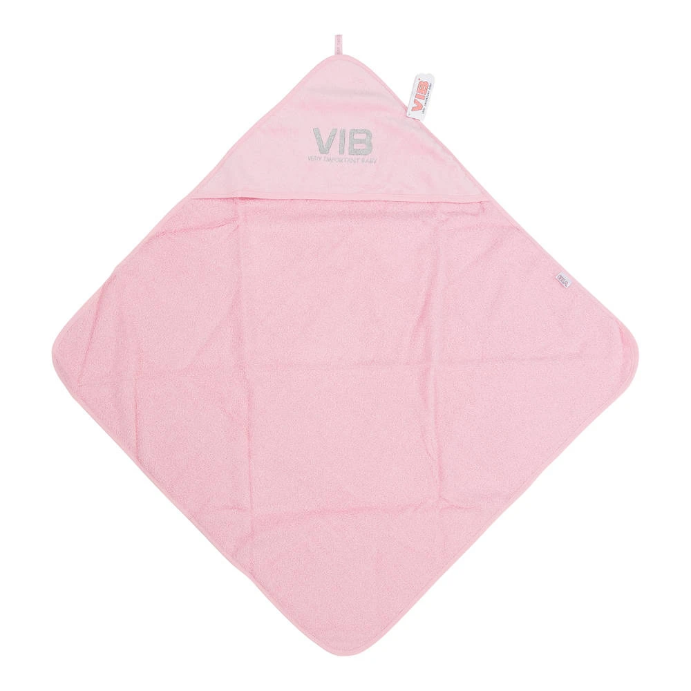 No Brand VIB Badcape Very Important Baby - Roze/zilver 3 No Brand VIB Badcape Very Important Baby - Roze/zilver - Afbeelding 2