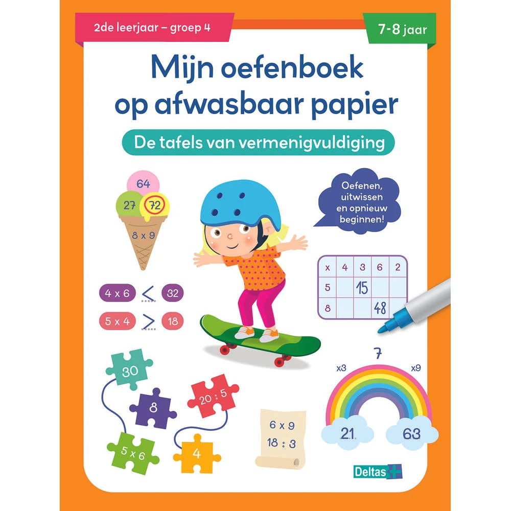 No Brand Mijn Oefenboek Op Afwasbaar Papier De Tafels Van Vermenigvuldiging - 7 Tot 8 Jaar 3 No Brand Mijn Oefenboek Op Afwasbaar Papier De Tafels Van Vermenigvuldiging - 7 Tot 8 Jaar